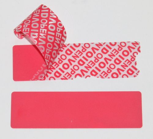 C904 Security Labels Total Transfer VOIDLOC. Roll of 100 Seals. 100 x 30mm. Colour RED.