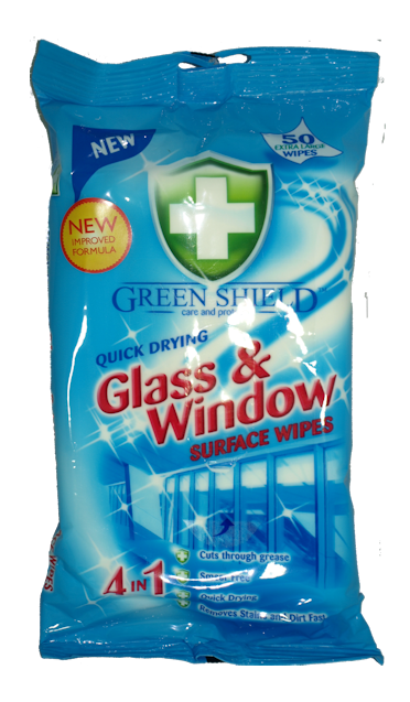 Greenshield Large Glass and Window Wipes x 50
