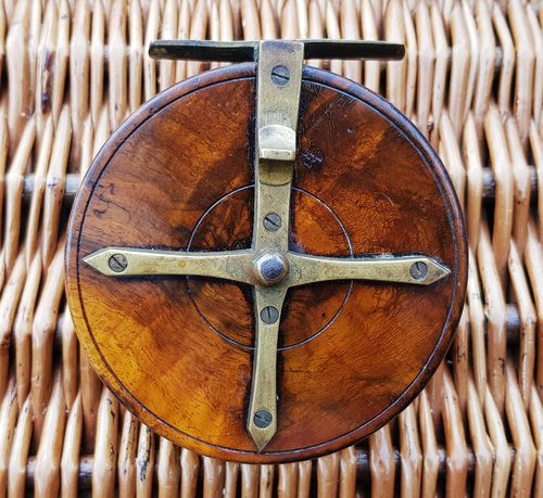 DAVID SLATER WALNUT 'Patent COMBINATION' REEL. c. 1905. 4''