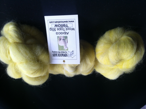 Alpaca Huacaya Carded Wool Yellow 50g