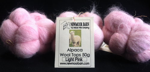 Alpaca Huacaya Carded Wool Light Pink 50g