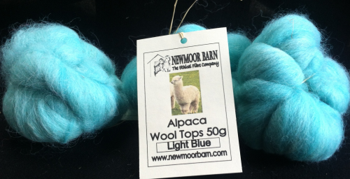 Alpaca Huacaya Carded Wool Light Blue 50g