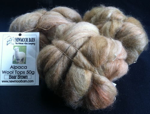 Alpaca Huacaya Carded Wool Bear Brown 50g