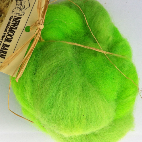 Greyface dartmoor Carded Wool  Bright Green