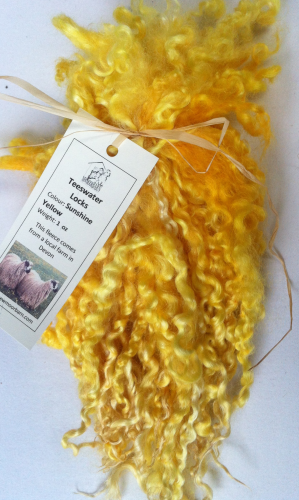 .Teeswater Locks in Bright Yellow for Doll making 1 oz