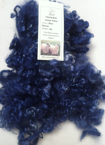 50g Teeswater Loose Fleece in Blue Denim