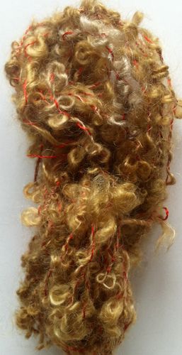 Looped Medium Brown Mohair Hand Spun Yarn for Doll Hair