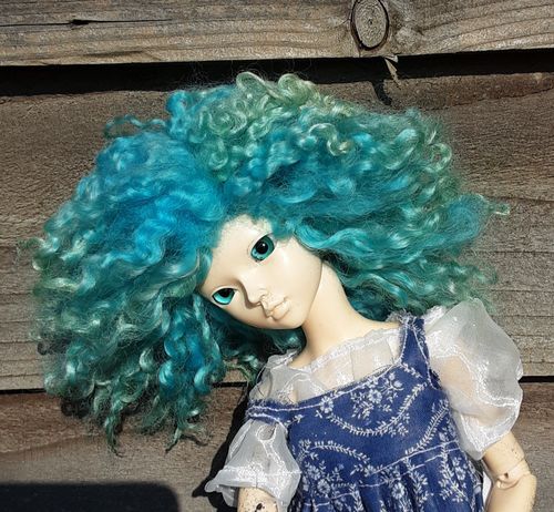 Teeswater Short Turquoise Doll Wig