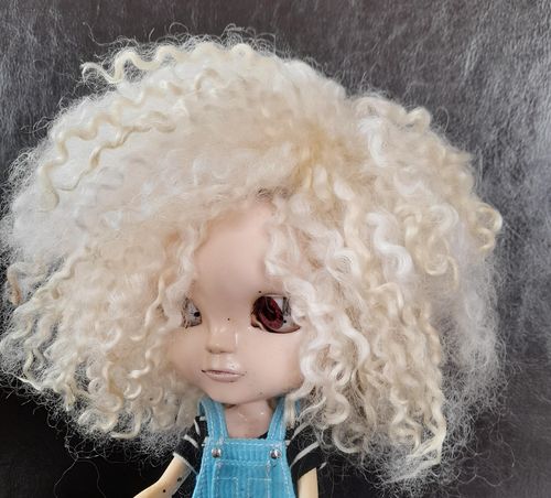 Teeswater Medium Length Undyed Doll Wig