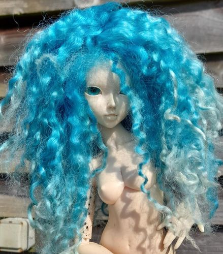 Teeswater Teal Doll Wig