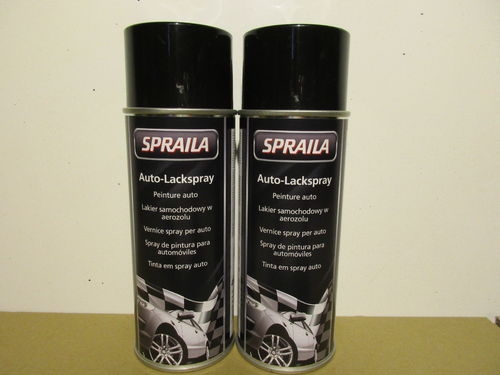 2 Spraydosen Lackspray schwarz glänzend RAL9005 Tiefschwarz Sprühlack 400ml