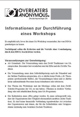 Informationen zur Durchführung eines Workshops