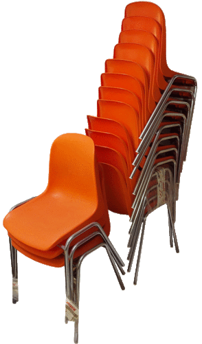 Chaise empilable orange