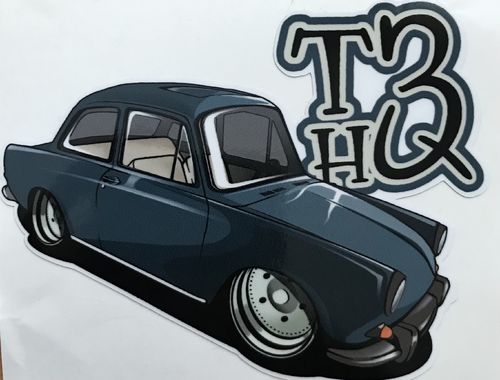 Sticker mit Stufenheck und T3HQ-Logo