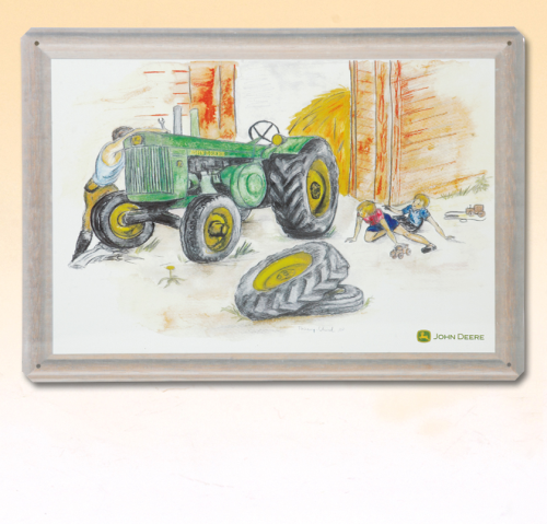 JD Blechschild - Traktor-Reparatur