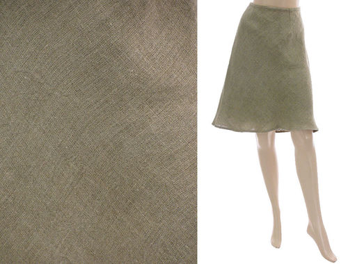 Lagenlook flared knee-length skirt, linen in nature S-M