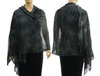 Lagenlook knit linen shawl wrap cape in black grey S-XL