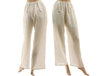 Lagenlook long wide legs pants, linen-cotton in white S-M