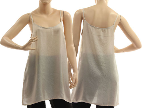 Slip top, strappy tank top, lingerie top, summer top, pure silk in grey L-XL
