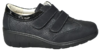 Zapato cuña confort velcros negro