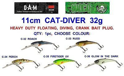 MADCAT CATDIVER 11CM 35GR FLOATING 4.5MT DIVING DEEP COLOUR GLOW