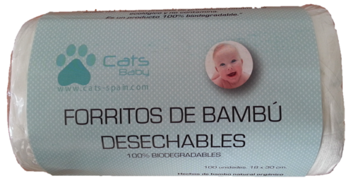 FORRITOS DE BAMBU CATS BABY 100 uds DESECHABLES WC