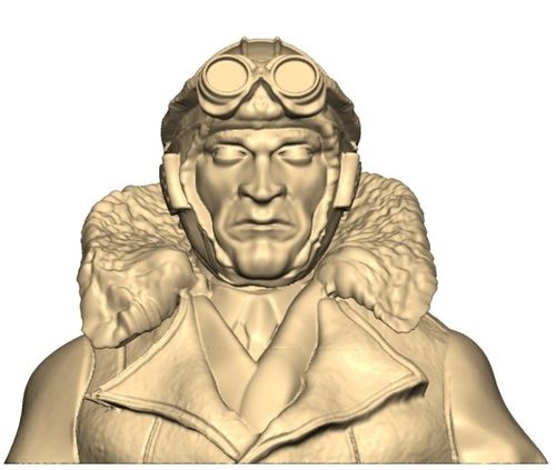 1110 WW1 Pilot bust with upturned collar