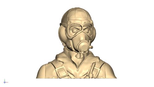 2111 WW2 RAF pilot bust with Type B helmet mask on and goggles down