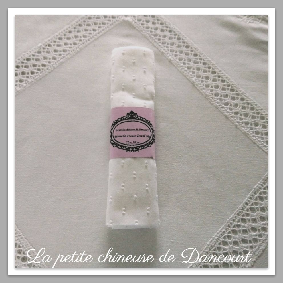 Coupon de tissus plumetis blanc France Duval