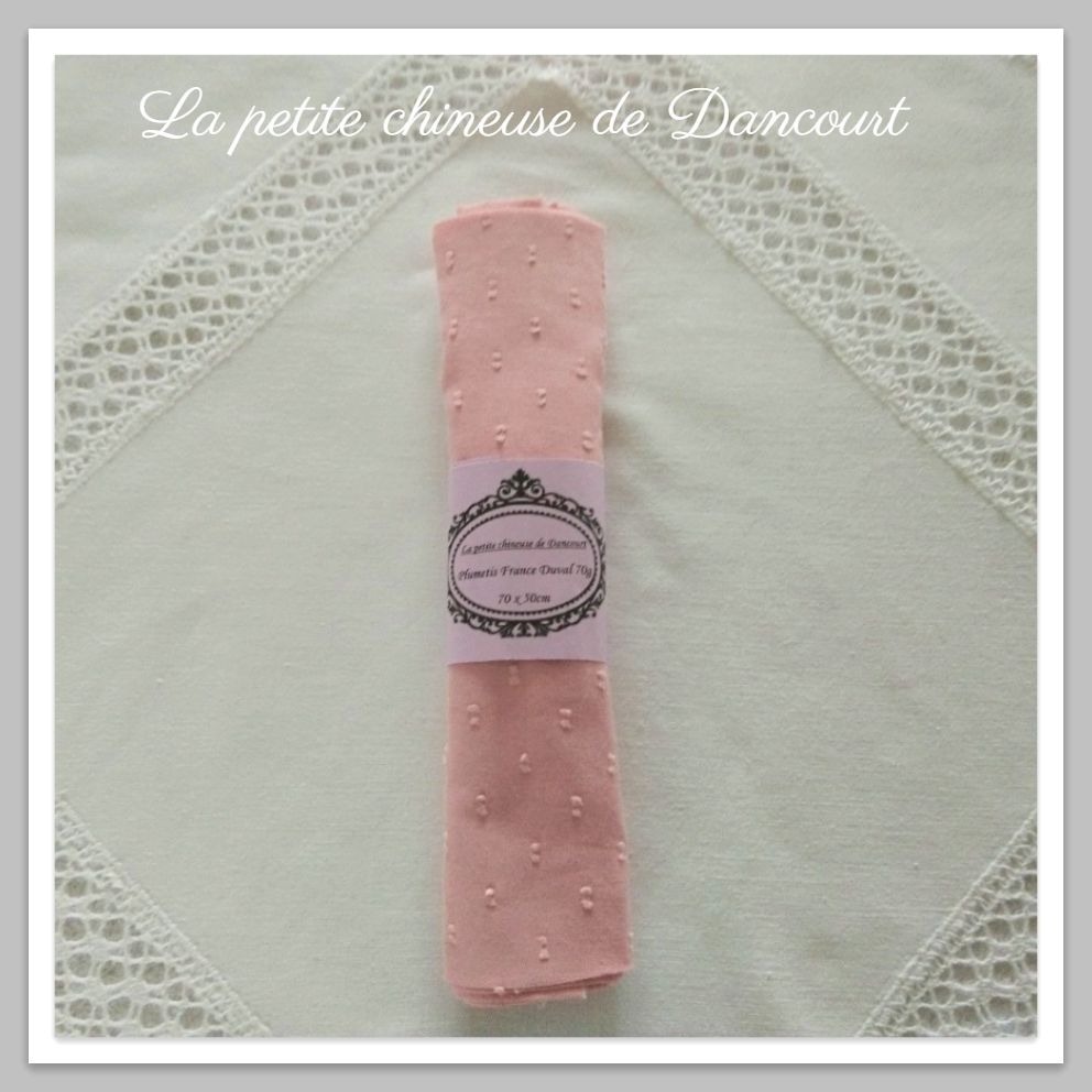Coupon de tissus plumetis rose France-Duval