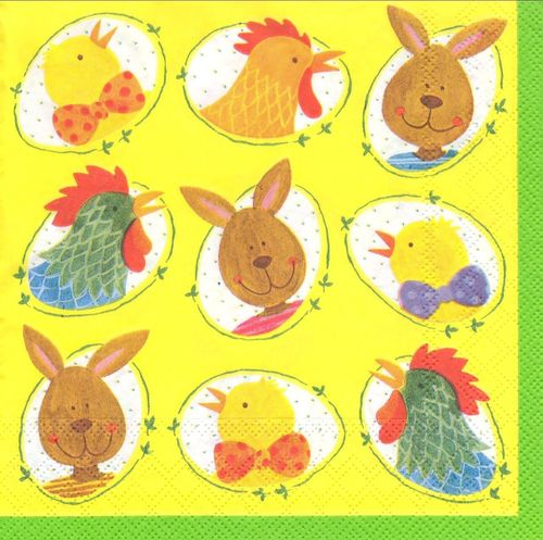4 Paper Napkins Easter Eggs