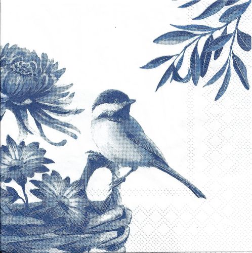 4 Serviettes papier Oiseau bleu