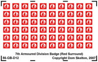 7th Armoured Division Vehicle Badges (Red Outer)