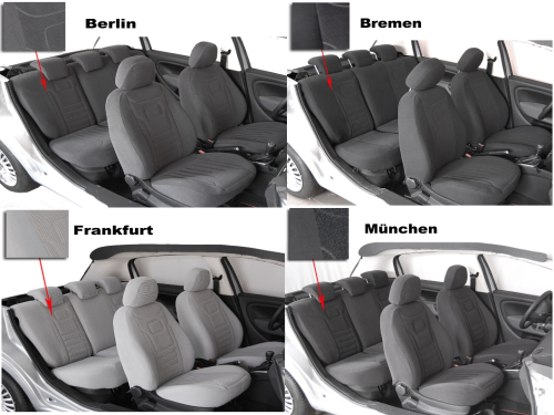 Maßgefertigte Sitzbezüge aus VELOUR für VW Golf II bis VI