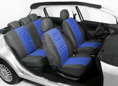 Maßgefertigte Sitzbezüge VERLUX für Dacia LOGAN Blau 5-Sitzer