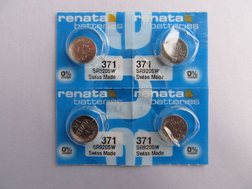 4x Renata 371 SR 920SW Uhrenbatterie