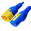 V-Lock Kaltgerätekabel blau C14 zu C13 0,3m 10A 250V H05VV-F 3x0.75 / SVT 18/3