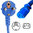 Netzkabel blau Stecker CEE 7/7 90°/IEC 60320-C13, 250cm, 3x1.0, CE
