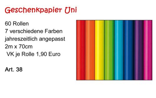 Geschenkpapier Uni (Art. 38)