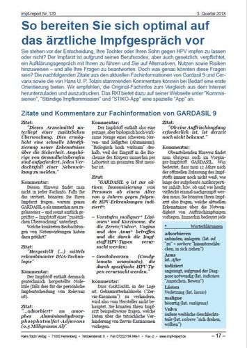 Kommentierte Fachinformation: GARDASIL 9 + CERVARIX (PDF-Datei)