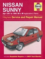 Reparaturanleitung Nissan Sunny Petrol (Apr 91 - 95) H to N (VERSANDKOSTENFREI)