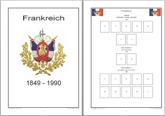 Vordruckblätter Frankreich Teil1 1849 - 1990 auf CD in WORD und PDF