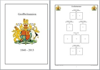 Vordruckblätter Großbritannien von 1840 - 2013 auf CD in WORD und PDF