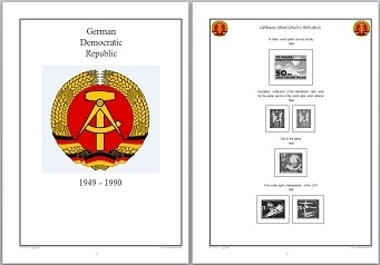Stamp Album Pages DDR 1949-1990 on CD in WORD & PDF (English) for Self-Printing