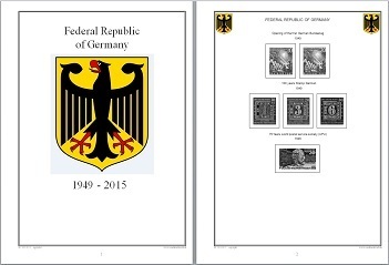 Stamp Album Pages GERMANY 1949-2015 on CD in WORD PDF (English for Self-Printing)