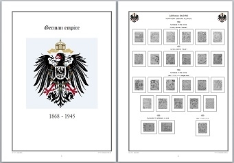 Stamp Album Pages German Empire on CD in WORD & PDF (English) for Self-Printing
