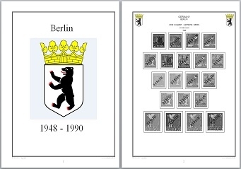 Stamp Album Pages Berlin 1948-1990 CD in WORD & PDF (English) for Self-Printing