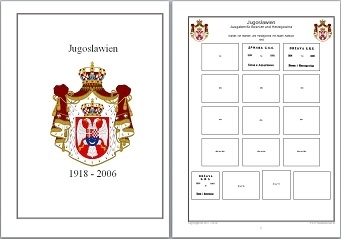 Vordruckblätter Jugoslawien 1918-2006 auf CD in WORD und PDF