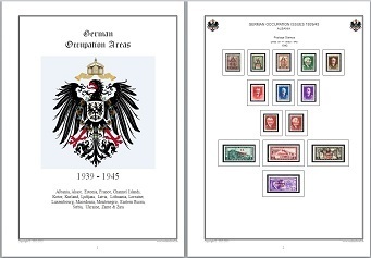 Stamp Album Pages German Occupation Areas 39-45 on CD in WORD & PDF (English) for Self-Printing