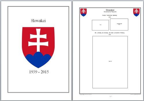 Slowakei 2015 Ergänzungsblätter